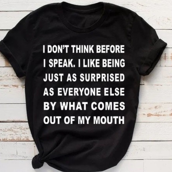 us&appearl Tops - Casual Tee Shirt with Funny Saying